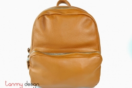 Brown  Aston leather backpack with 1 compartment
